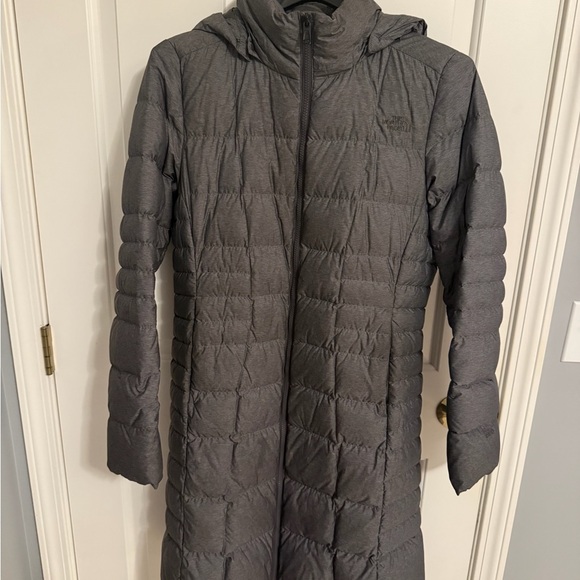 The North Face Women’s Metropolis Down Parka Jacket Gray Size M Removable Hood - Picture 1 of 7